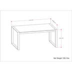 Tavolo da pranzo rettangolare moderno industriale 66 x 40 pollici