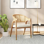 Sedia da pranzo in rattan con seduta imbottita