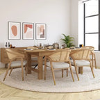 Sedia da pranzo in rattan con seduta imbottita