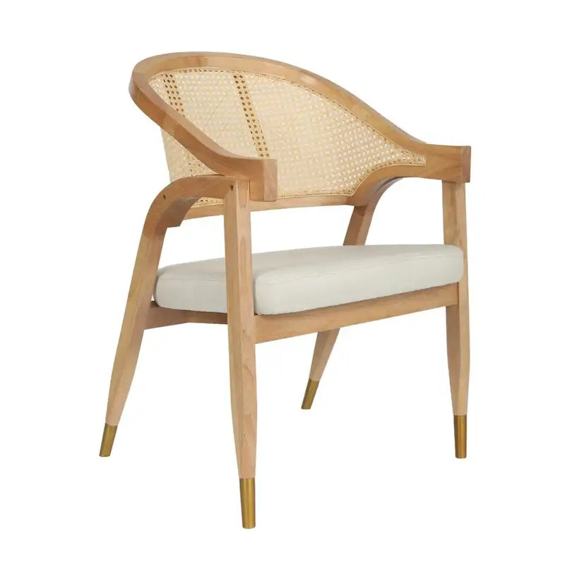 Sedia da pranzo in rattan con seduta imbottita