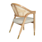 Sedia da pranzo in rattan con seduta imbottita