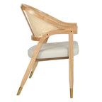Sedia da pranzo in rattan con seduta imbottita