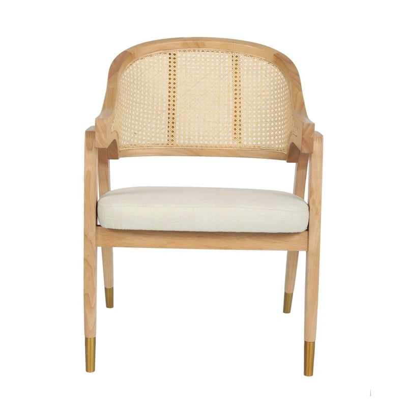 Sedia da pranzo in rattan con seduta imbottita