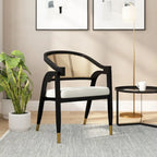 Sedia da pranzo in rattan con seduta imbottita