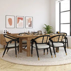 Sedia da pranzo in rattan con seduta imbottita