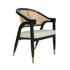 Sedia da pranzo in rattan con seduta imbottita