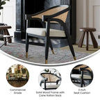 Sedia da pranzo in rattan con seduta imbottita