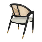 Sedia da pranzo in rattan con seduta imbottita