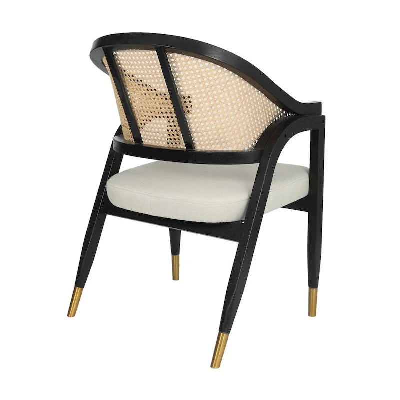 Sedia da pranzo in rattan con seduta imbottita