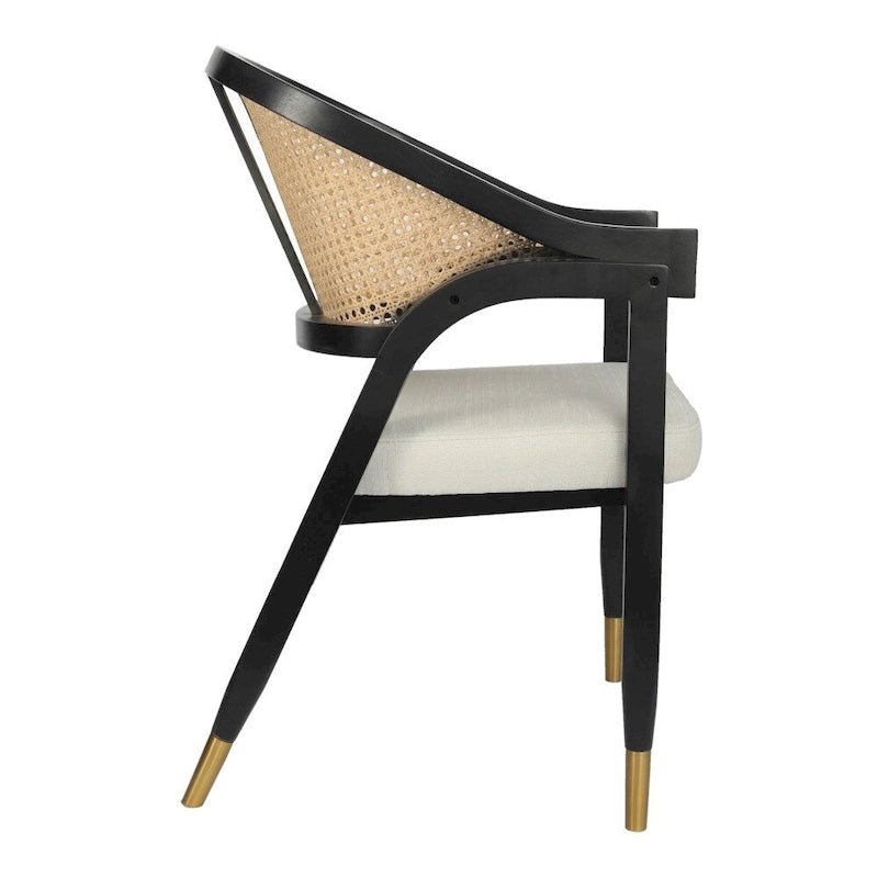 Sedia da pranzo in rattan con seduta imbottita