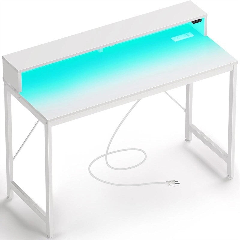 Scrivania per computer da 39 pollici con illuminazione a LED e supporto per monitor