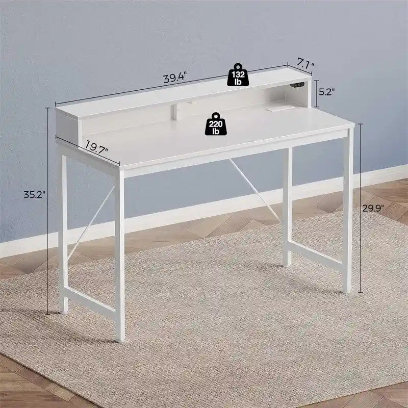 Scrivania per computer da 39 pollici con illuminazione a LED e supporto per monitor