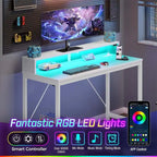 Scrivania per computer da 39 pollici con illuminazione a LED e supporto per monitor