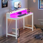 Scrivania per computer da 39 pollici con illuminazione a LED e supporto per monitor