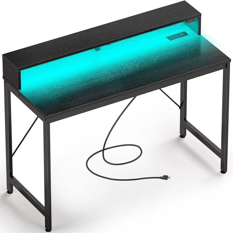 Scrivania per computer da 39 pollici con illuminazione a LED e supporto per monitor