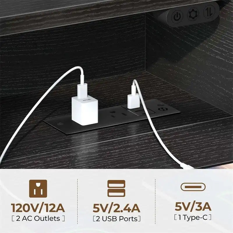 Scrivania per computer da 39 pollici con illuminazione a LED e supporto per monitor