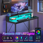 Scrivania per computer da 39 pollici con illuminazione a LED e supporto per monitor