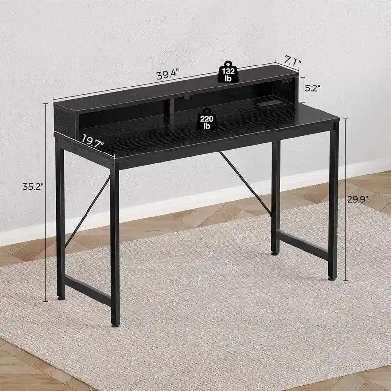 Scrivania per computer da 39 pollici con illuminazione a LED e supporto per monitor