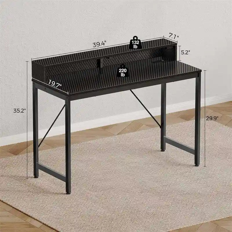 Scrivania per computer da 39 pollici con illuminazione a LED e supporto per monitor
