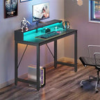 Scrivania per computer da 39 pollici con illuminazione a LED e supporto per monitor
