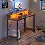 Scrivania per computer da 39 pollici con illuminazione a LED e supporto per monitor