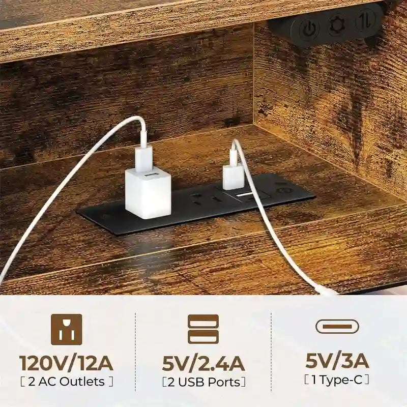 Scrivania per computer da 39 pollici con illuminazione a LED e supporto per monitor