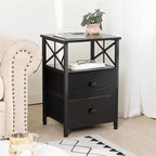 Comodino con Stazione di Ricarica, Set di 2 - 40D x 35W x 60.5H cm
