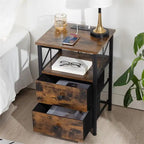 Comodino con Stazione di Ricarica, Set di 2 - 40D x 35W x 60.5H cm