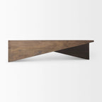 Tavolino da Caffè Angolare in Legno Massello Marrone Medio - 58,5L x 19P x 19A