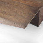 Tavolino da Caffè Angolare in Legno Massello Marrone Medio - 58,5L x 19P x 19A