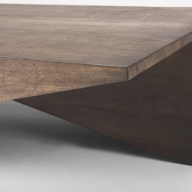 Tavolino da Caffè Angolare in Legno Massello Marrone Medio - 58,5L x 19P x 19A