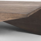 Tavolino da Caffè Angolare in Legno Massello Marrone Medio - 58,5L x 19P x 19A