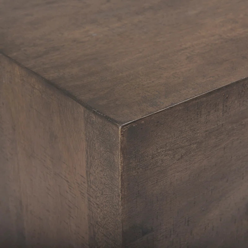 Tavolino da Caffè Angolare in Legno Massello Marrone Medio - 58,5L x 19P x 19A