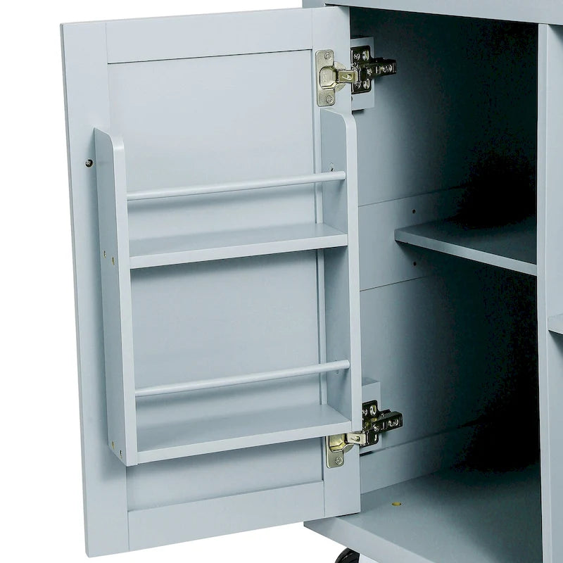 Carrello da Cucina con Mobiletto Contenitore e 3 Cassetti