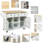 Carrello da Cucina con Mobiletto Contenitore e 3 Cassetti