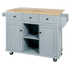 Carrello da Cucina con Mobiletto Contenitore e 3 Cassetti