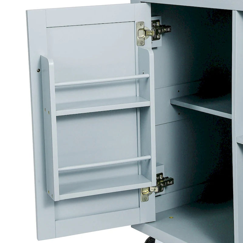 Carrello da Cucina con Mobiletto Contenitore e 3 Cassetti