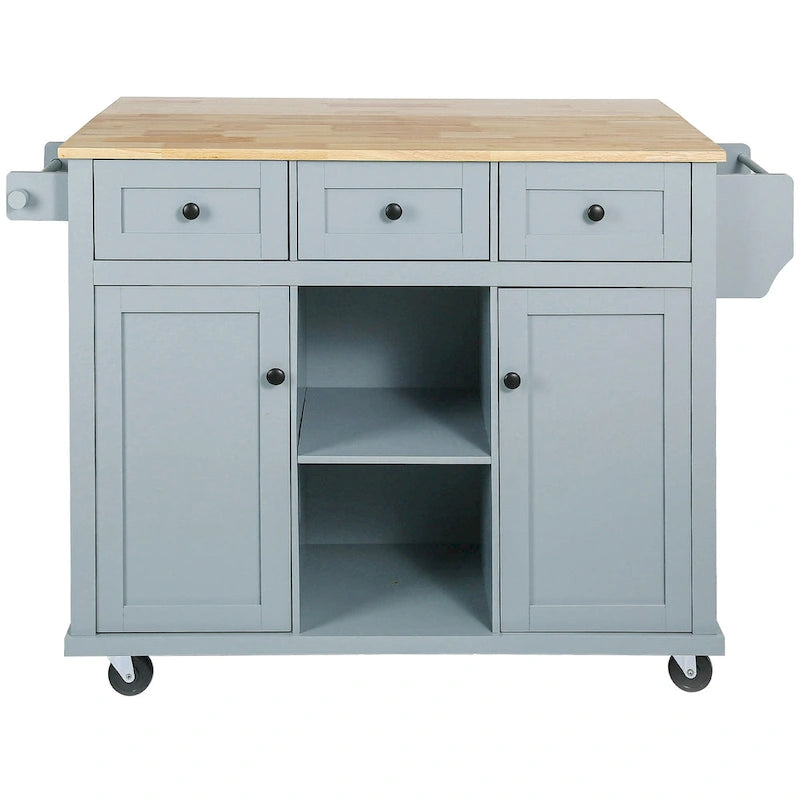 Carrello da Cucina con Mobiletto Contenitore e 3 Cassetti