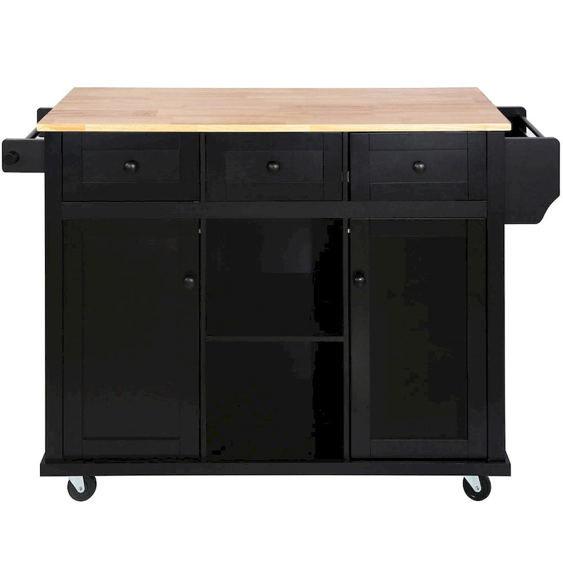 Carrello da Cucina con Mobiletto Contenitore e 3 Cassetti