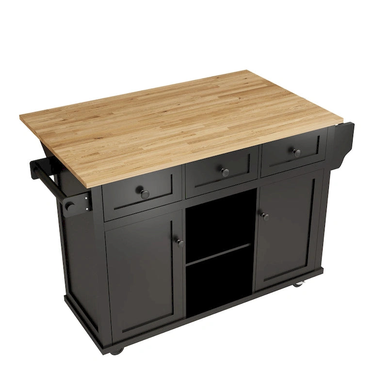Carrello da Cucina con Mobiletto Contenitore e 3 Cassetti