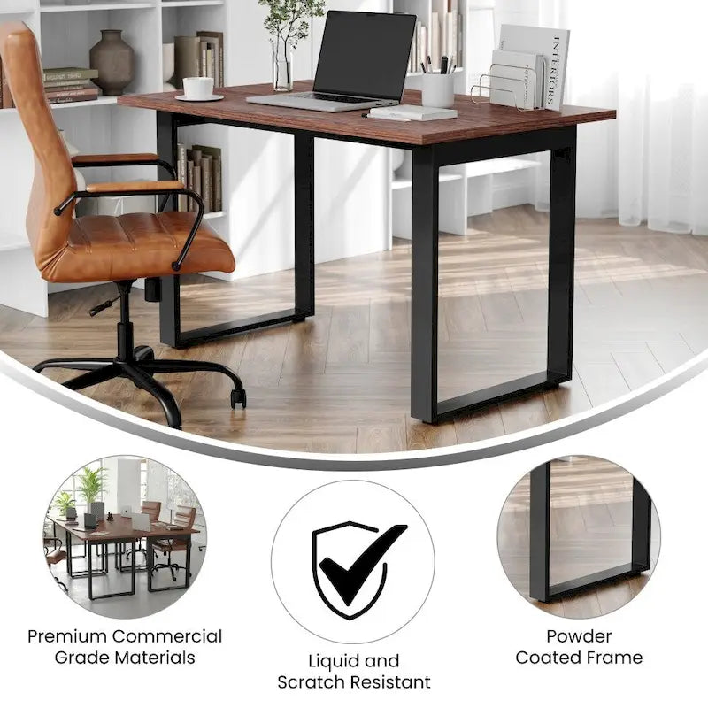 Tavolo da riunione con piano in laminato e base a U