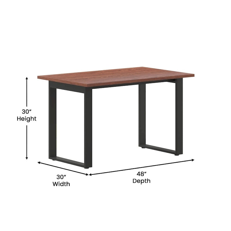 Tavolo da riunione con piano in laminato e base a U