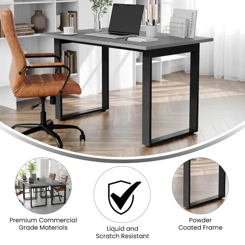 Tavolo da riunione con piano in laminato e base a U