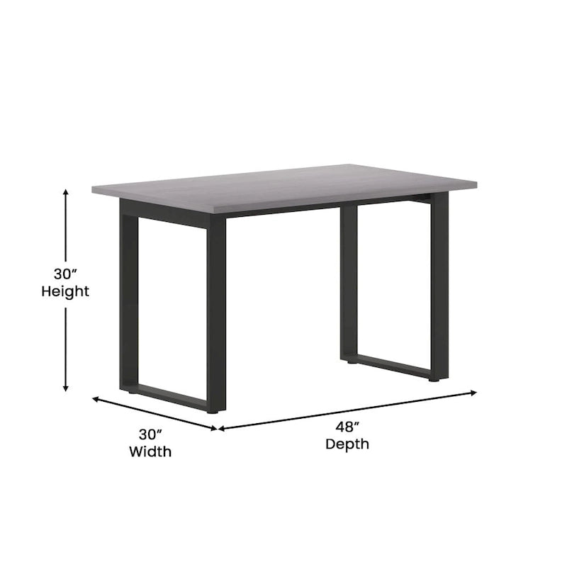 Tavolo da riunione con piano in laminato e base a U