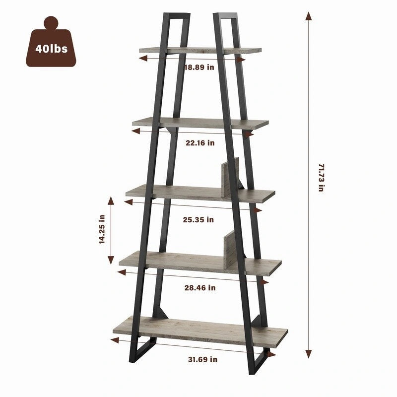 Scaffale industriale a 5 ripiani con struttura in metallo