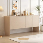 Credenza a 4 ante con ripiani regolabili, capacità 60L, per soggiorno e ingresso (Crema Albicocca)