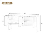 Credenza a 4 ante con ripiani regolabili, capacità 60L, per soggiorno e ingresso (Crema Albicocca)