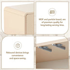 Credenza a 4 ante con ripiani regolabili, capacità 60L, per soggiorno e ingresso (Crema Albicocca)